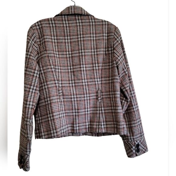 Body Central Brown Tan Multicolored Plaid Jacket Sz Medium - Picture 2 of 7